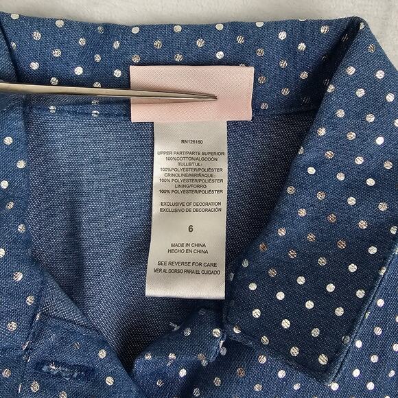 Girls Size 6 Party Dress Little Lass Polka Dot Top Striped Tulle BELT FLAW - NEW - Picture 10 of 11